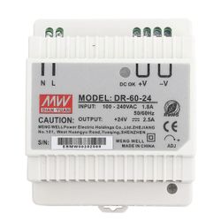 DR-60-24 60W yhden lähdön 24V Din kiskovirtalähde AC / DC hakkurivirtalähde