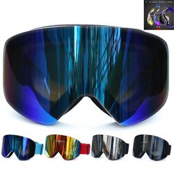 Magnetiske skibriller Dobbelt lag polariseret linse skiløb anti-tåge Uv400 Snowboard Beskyttelsesbriller Mænd Kvinder Ski Briller Briller Briller B...