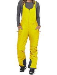 Naisten hihaton vedenpitävä lumilappu Eristetyt Bib-haalarit Lasketteluhousut Lumipuvut Talvieristetyt Lumiruokalaput Keltaiset naiset M