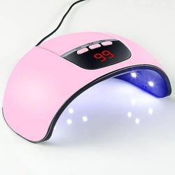 Barsinfi 54w Nail Lysbehandling Machine UV LED Lampe Dual Light Source Induktion Nail Lamp Pink