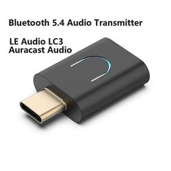 Tebe LE Audio LC3 BT 5.4 Audio mitter -LL/HD Type-C langaton stereomusiikkisovitin Auracastilla Musta