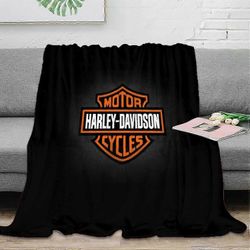 TV sohva flanelli peitto heitto,3D Harley Davidson tulostus huopa mikrokuitu pehmeä heittohuopa kevyt pörröinen lämmin mukava muhkea peitto AZXS-56...