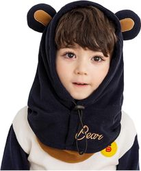 Xqday Kids Balaclava Fuld ansigtsmaske hals Varmere vandtæt ski caps vinter hat hætte fleece slid gear til skiløb, snowboard, cykling, Løb, Vandret...