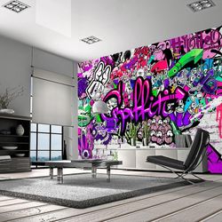 Artgeist Carta da parati graffiti street art - lilla graffiti 400x280