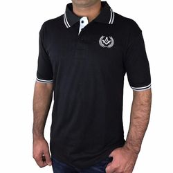 Bricks Masons Poloshirt med firkantet kompas og g broderi logo [sort, grå, blå] Xl