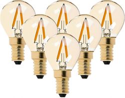 Taiyuan G40 LED-hehkulanka mini maapallolamppu 1W - erittäin lämmin valkoinen 2200K (keltainen hehku) - 10W vastaava vaihto - 6 kpl