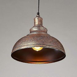 2 E27 retrometallinen kattovalaisin Teollisuuden kattovalaisin keittiöön, ruokasaliin, ravintolaan, halkaisija 29 cm (ruoste kupari)