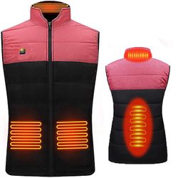 Lauwodun Intelligent varme vest Mænd og kvinder Universal USB Elvarme Varm bomuld tøj Pink L