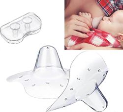 4kpl nännisuoja, kosketusnännisuoja imettävät everterit läpinäkyvällä kantolaukulla salpavaikeuksiin tai litteisiin tai käänteisiin nänniin triangles