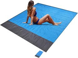Xqday Strand tæppe, Picnic Tæppe, Sand Free Beach Mat Vandtæt Letvægts 79 X 83inch Foldbar Pocket Tæppe Oversize Picnic Tæppe Camping