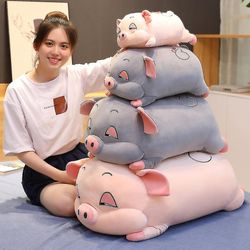 40/50/70cm Squishy Pig Hamster Plysj Leker Ultra Soft Fatty Utstoppet Animal Dolls Pute Sleeping Plushie Companion For barn grå gris 50cm doll