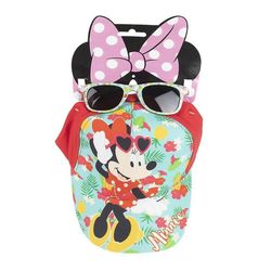 Sæt med kasket og solbriller Minnie Mouse Hat Solbriller Turkis (53 cm) (2 stk)
