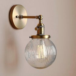 Koristeellinen antiikkisuunnittelu Raidallinen pieni lasipallo Sisäseinävalaisin Parvi Seinä Sconces Seinä Sconc