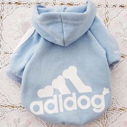 Cute Fashion Hund Pet Tøj Foråret Fall Vinter hund Cost Hund Sport Tøj Hættetrøje Coat Lyseblå XL