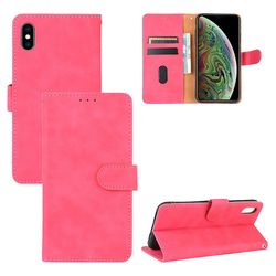 Etui til Iphone Xs Max Cover Premium Læder Med Kortholder Flip Folio Magnetisk Etui Etui Coque - Sort Pink