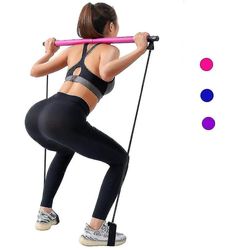 Functal Gym Adjable Kit med Ance Portable Rope Fitness Rod Øvelse Rod Pilates Er Reb ()