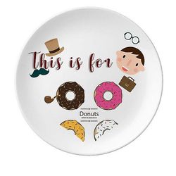 Fire Color Doughnut Dessert Sweet Food Far Dessert Plate Dekorative Porcelæn 8 tommer Dinner Home
