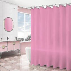 Yuntianzun Vedenpitävä Peva-suihkuverho, jossa 12 koukkua kylpyhuoneen kylpyammeeseen (koko, väri: W200xh200cm-kiinteä vaaleanpunainen