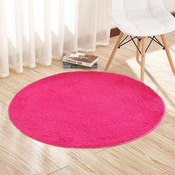 HSKMALL Bad matte sklisikker absorberende dusj bad teppe teppe runde no.a7 Rose rød 80 diameter