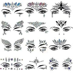 Zhuopai 10pcs Face Sticker Diamond Face Dekoration Makeup Festival Carnival Party