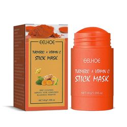 40g gurkemeie Clay Stick Mask Vitamin C Rensing Clay Blackhead porene Deep Rensing Healing Clay Mud Forbedre huden Akne arr Facial Mask Skin Care