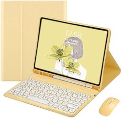 Ipad 9 2021 10,2 tuuman ipad 8 Ipad 7 Air 3 Pro 10,5 Näppäimistökotelo hiiren värinäppäimistöllä Retro Pyöreät Näppäinkopit Söpö Karkki Värit Irrot...