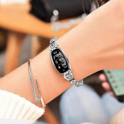 Naisten kuntoseurannan älykello sykemittarilla (hopea)