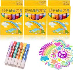 Unbrand Maaginen turvonnut kynät tytöille, DIY-kuplapopcorn-piirustuskynät, Maaginen popcorn-värimaalikynä, tulostuskuplakynä Puffy 3D Art Safe -ky...