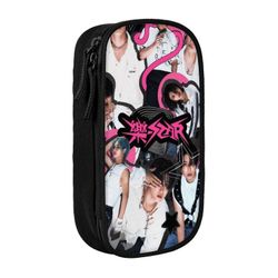 a264 Stray Kids Suuren kapasiteetin kynäpussi Suurikapasiteettinen vedenpitävä ja kestävä kynäpussi kynäkotelo vetoketjullinen järjestäjä laatikkox...