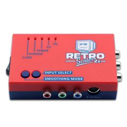 RetroScaler2x AV-HD-muuntimelle Line-Doubler retro-pelikonsoleille PS2 N64 NES Dreamcast Satu Punainen