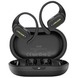 LANGSDOM TS19 Sports langattomat kuulokkeet mikrofonilla Ear Hook Design Bluetooth-yhteensopivat vedenpitävät musiikkikuulokkeet Musta