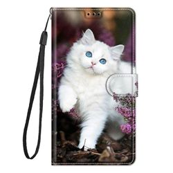 Foxdock Cover til Samsung Galaxy A52 5g/4g Case Mønster Cat Blanc Pu læderkortholder magnetisk
