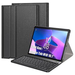 Winov Lenovo Tab M10 (gen 3) TB-328FU / TB-328XU -kotelo, jossa Bluetooth-näppäimistö iskunkestävä jalusta nahka C