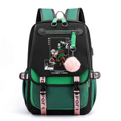 Yyh Anime My Hero Academia Bakugo Katsuki Deku Cosplay Reppu Opiskelijakoulu Olkalaukkulaukku Laukku Kannettava tietokone Travel Rucksack Daypack H...