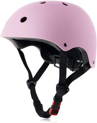 Linkrunning Skateboard cykelhjelm Cpsc certificeret letvægts justerbar, multi-sport til cykel cykling skate scooter (pink-large)