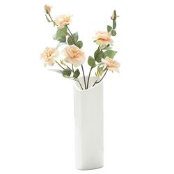 Hvid keramisk lille vase spisestue vase ornament 18cm høj D