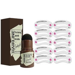 Ceyue Hairline Grooming Pande Stempel Kit genanvendelige bærbare Makeup Bryn mørk grå 10