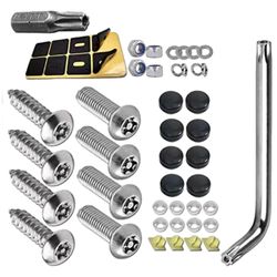 Ruostumattomasta teräksestä valmistetut rekisterikilven ruuvit Rekisterikilven kiinnikkeet universaalit Hopea ja musta