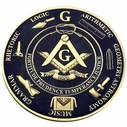Bricks Masons Kompas &kvadrat g frimurerisk bil emblem (blå / sort)