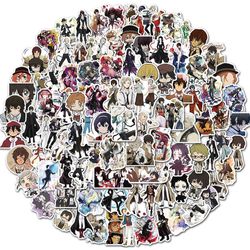 Timubike 10/20/50/100stk Anime Klistermærker Bungou Stray Dogs Graffiti Diy Vinyl mærkater Til Bærbar Kuffert Japansk Tegneserie Kid Gaver Legetøj ...
