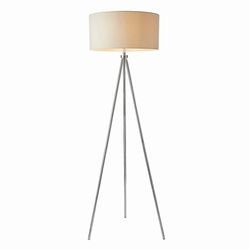 Endon Collection Lighting Tri 1 Light Floor Lampe Krom, Elfenben Linned Effekt, E27