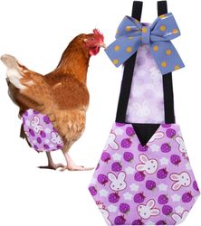 Frusde Pet kyllingebleer Andebleer til kæledyrsænder, genanvendeligt gåsetøj Vaskbare kæledyrsbleer med butterfly til fjerkræælling ble Lilla L