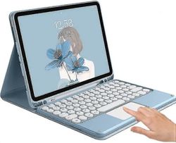 Ipad 9. sukupolven 8. 7. sukupolvi 10.2 tuumaa / Air 3 Pro 10.5 tuuman näppäimistökotelo kosketuslevyllä Söpö pyöreä näppäin värinäppäimistö irrote...