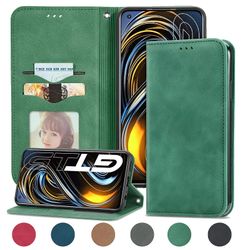 Gangxun Sag For Oppo Realme Gt 5g Magnetisk Lukning Læder Tegnebog Cover Housse Etui Shockproof - Grøn