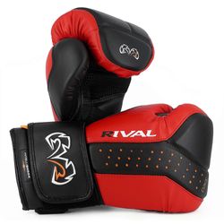 RIVAL Boxing RB10 Intelli-Shock Bag -käsineet, koukku ja silmukka, D3O iskunvaimennus Valkoinen L