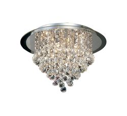 Inspired Lighting Atla Flush Loft 6 lys poleret krom, akryl trim, krystal