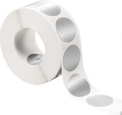 300 kpl Raaputa tarra pyöreä S (hopea, 1 x 1 tuuman ympyrä)