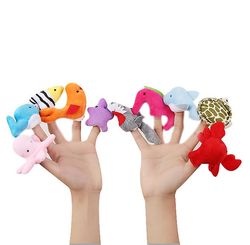 Yunshu Baby Finger Puppets 10pcs Kids Plys Animal Hand Puppets Set SEA ANIMAL 10PCS