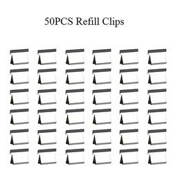 Yunshu Se gennem papirclipsdispenser og 8 genopfyldningsclips kontorartikler 50 refill klip