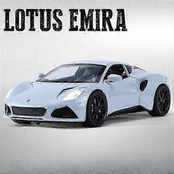1/24 Lotus EMIRA Alloy -automallin lelut painevaletut metalliovet voidaan avata Vedä takaisin ajoneuvojen kokoelma koristeet Hopeanhohtoinen